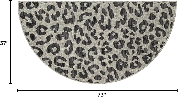 Unique Loom Outdoor Safari Collection Area Rug - Leopard (3' 1" x 6' 1" Hearth Light Gray/Gray)
