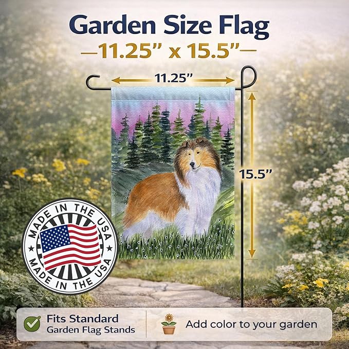 Caroline's Treasures SS8321GF Sheltie Garden Flag Mailbox Flag Decorative Yard Flag Banner Outside Patio Artwork Yard Flower Beds, Garden Size, Multicolor