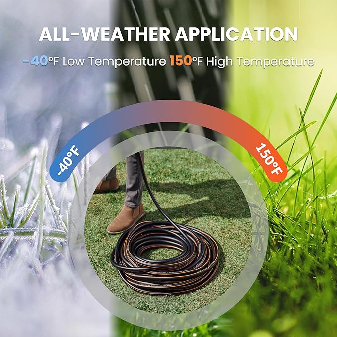 Giraffe Tools Garden Hose 6ft x 5/8'', Short Water Hose Heavy Duty, Lightweight, Flexible Hybrid Hose, Male to Female Fittings