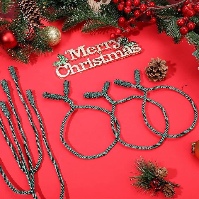 Zhengmy 100 Pcs 20 Inches Christmas Garland Ties Christmas Decorative Twist Ties for Banister Reusable and Flexible Twist for Xmas Home Decorations Holiday Craft Wrapping (Green)