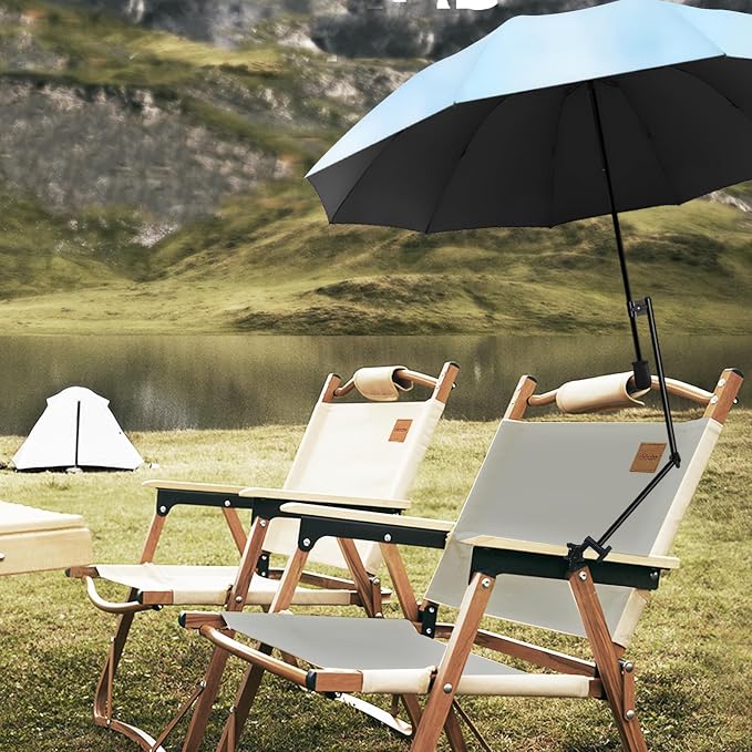 XLINGZA UPF 50+ Beach Umbrella with Adjustable Universal Clamp