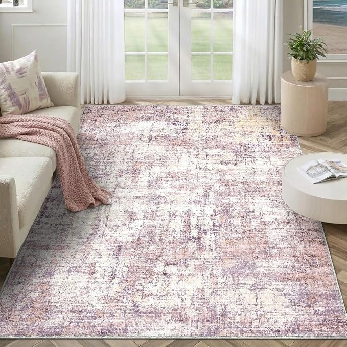 6x9 Area Rugs Washable Modern Abstract Living Room Bedroom Rug | Non Slip Soft Carpets Coastal Indoor Floor Stain Resistant Carpet for Bedroom Dining Room Farmhouse Nursery Home Office