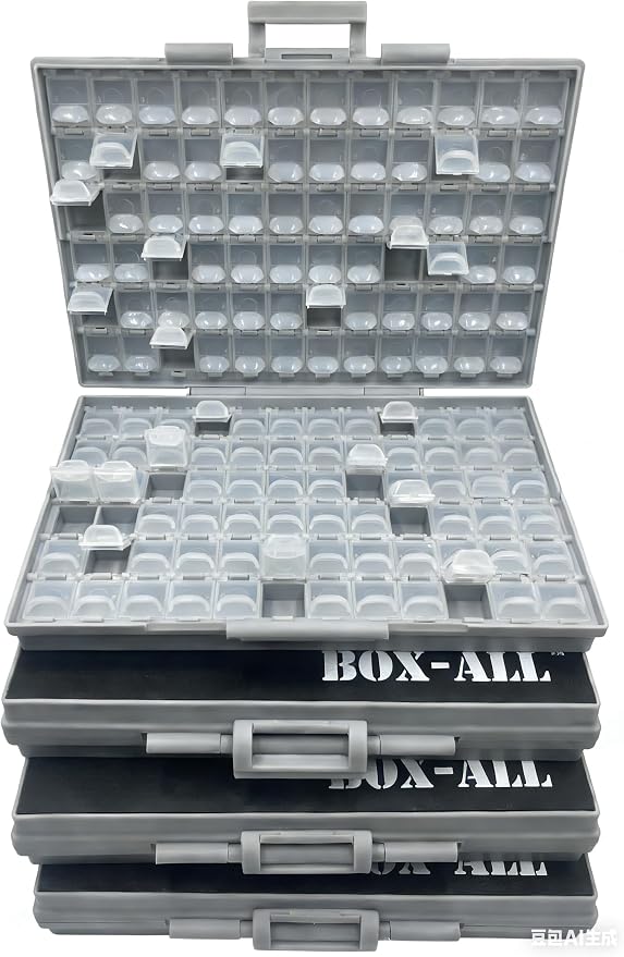 AideTek 4 units BOX-ALL-144 Compartments Empty Enclosure SMD SMT Organizer Great Surface Mount Components Organizer