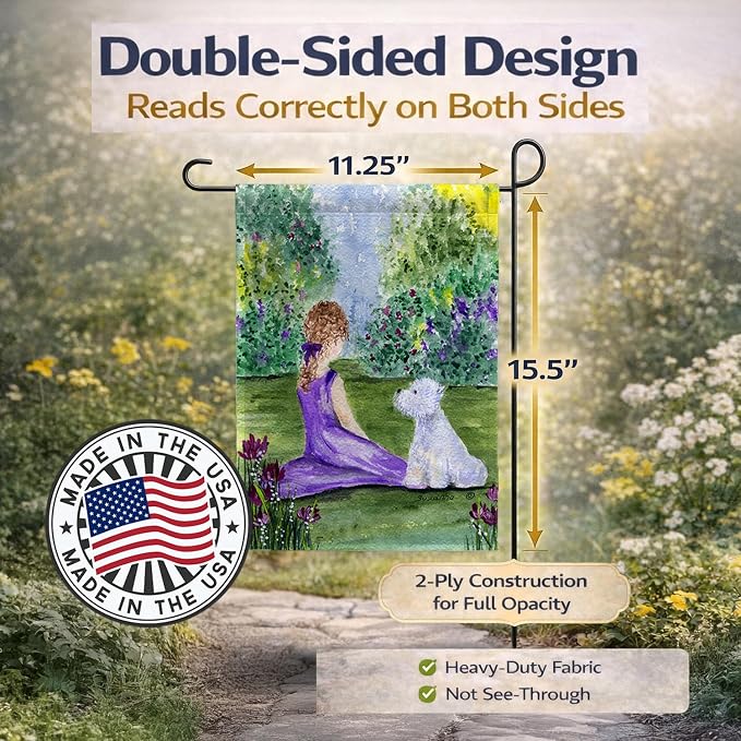 Caroline's Treasures SS8246GF Westie Garden Flag Mailbox Flag Decorative Yard Flag Banner Outside Patio Artwork Yard Flower Beds, Garden Size, Multicolor