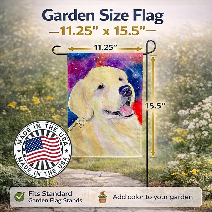 Caroline's Treasures SS8753GF Golden Retriever Garden Flag Mailbox Flag Decorative Yard Flag Banner Outside Patio Artwork Yard Flower Beds, Garden Size, Multicolor