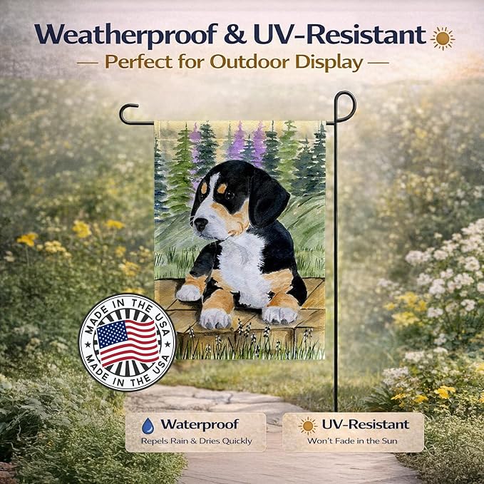 Caroline's Treasures SS8132GF Entlebucher Mountain Dog Garden Flag Mailbox Flag Decorative Yard Flag Banner Outside Patio Artwork Yard Flower Beds, Garden Size, Multicolor