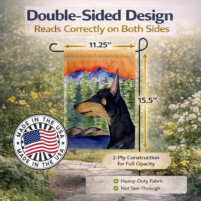 Caroline's Treasures SS8433GF Manchester Terrier Garden Flag Mailbox Flag Decorative Yard Flag Banner Outside Patio Artwork Yard Flower Beds, Garden Size, Multicolor