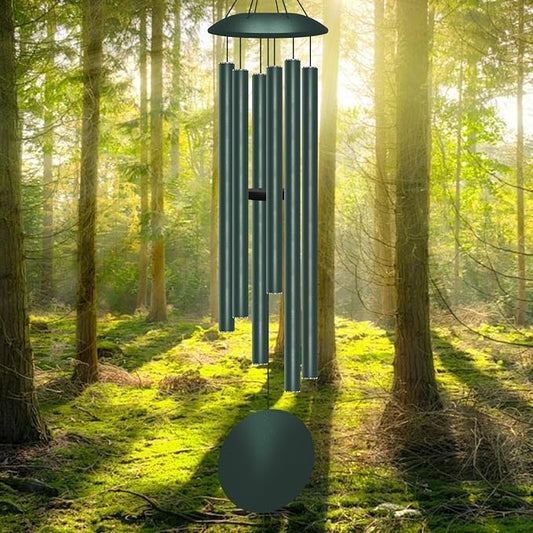 45" Large Wind Chimes for Outside, 6 Thick and Bold Aluminum Tubes Tuned Relaxing Melody Wind Chime Deep Tone, Big Wind Chimes for Garden Patio Decor, Great Gift Idea for Mother's Day (Forest)