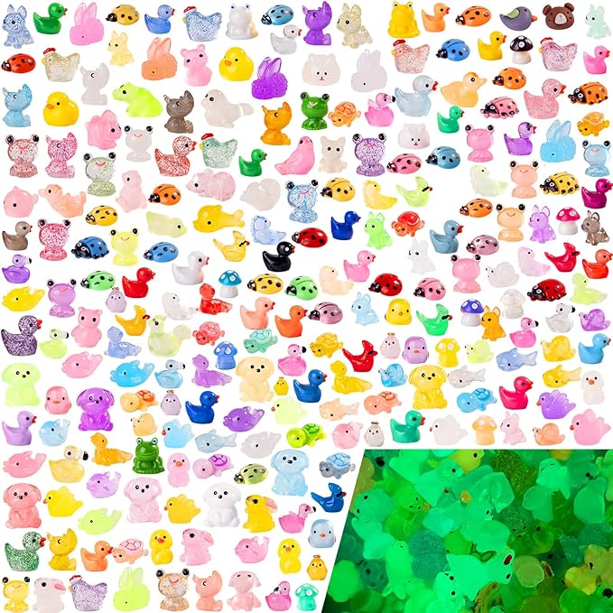 250 pcs Mini Resin Animals Many Styles Variety Tiny Animals Figures Miniature Little Small Animal Figurines Bulk for Micro Fairy Garden Landscape Accessories Hide Crafts Decor Aquarium