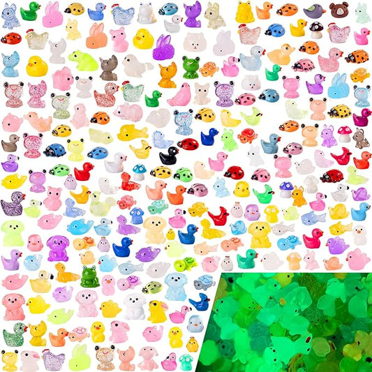 250 pcs Mini Resin Animals Many Styles Variety Tiny Animals Figures Miniature Little Small Animal Figurines Bulk for Micro Fairy Garden Landscape Accessories Hide Crafts Decor Aquarium