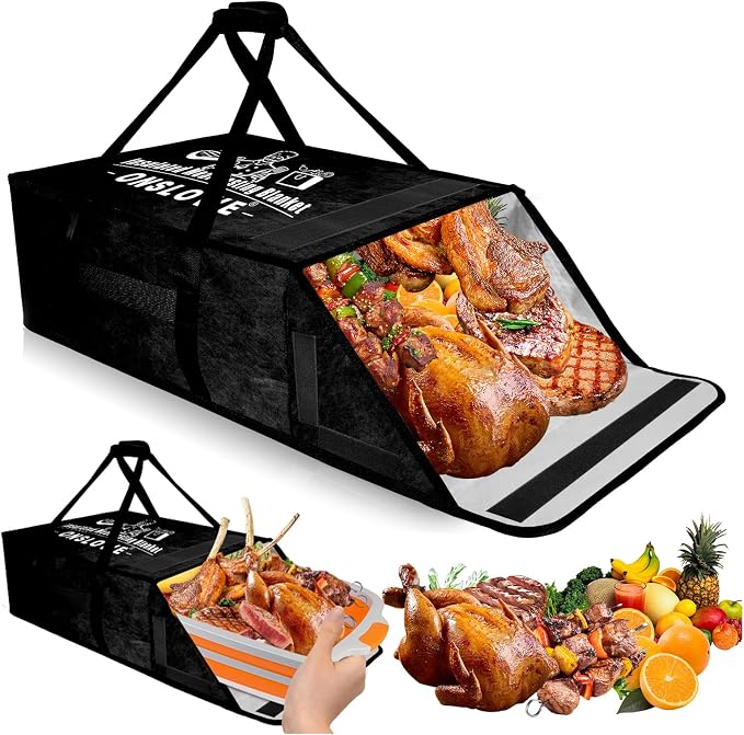 BBQ Blanket for Resting Meat - Insulated Meat Resting Bag for Smoking & Grilling | Compatible with Multiple Models BBQ Prep Tub for Large Brisket/Beef/Pork Shoulders, Gifts for Men (Black)