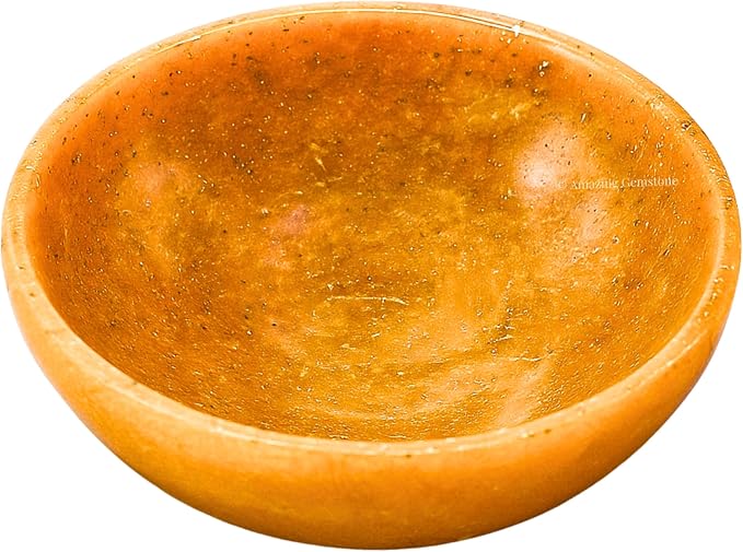 Yellow Jasper Crystal Bowl - 3 Inch Decorative Bowls for Room and Home Decor - Gemstone Healing Crystals for Elegant Display, Positive Energy Balance and Gift