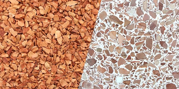 Decorative Concrete Aggregate – Colored Stone for Exposed Aggregate, Epoxy, Terrazzo & Broadcast Concrete Applications - Italian red 5lb