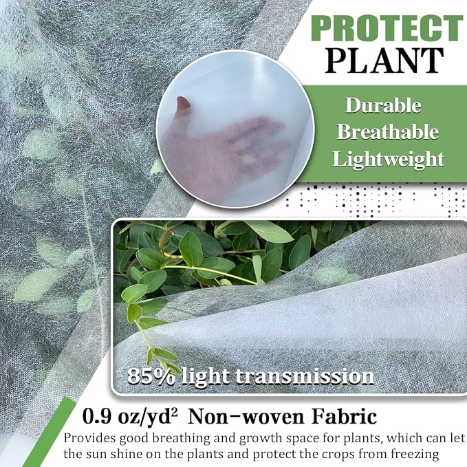 Plant Covers Freeze Protection, 7FT x 25FT 0.9oz Reusable Frost Cloth Plant Blankets Floating Row Cover for Garden Clod Winter Frost Sun Pest Protection