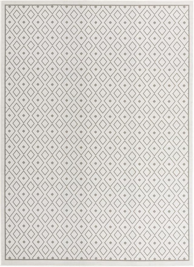 Unique Loom Outdoor Trellis Collection Area Rug - Kafes (9'x 12' 2" Rectangle, Ivory/ Gray)