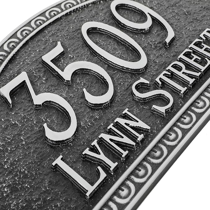 Address Sign Lawn Mounted - Custom House Number Sign with 2 Solid Metal Stakes,Address Numbers for Outside House,Yard,Garden,Grass,Ground,Drive Way,Lawn,13'' x 7.5''