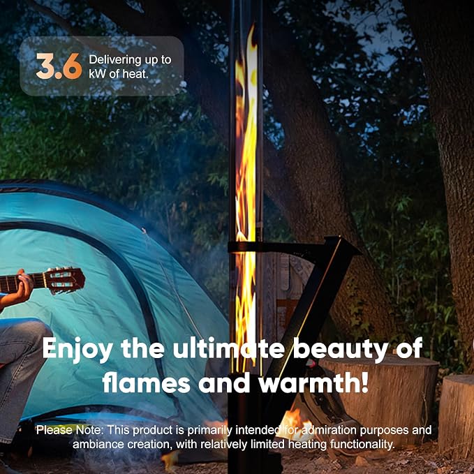 Rayzi New Rocket Stove 55 Inch, Smokeless Wood Pellet Patio Heater, Wood Pellet Fire Pits for Outside, Portable Pellet Heater for Patio/Garden/Backyard/Outside Restaurant/Bonfire Party/Beach