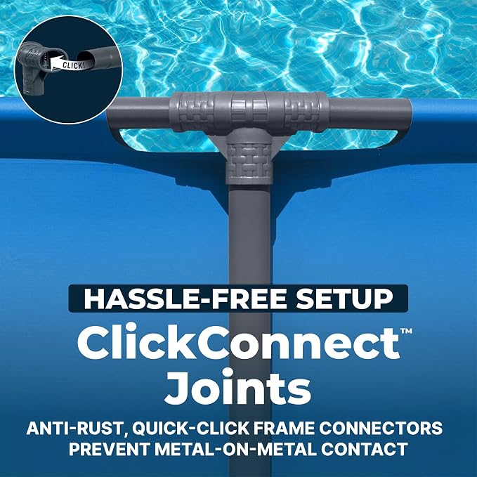 Bestway Steel Pro MAX 15’ x 48 Above Ground Swimming Pool, Pool Only, Blue | Round Durable Metal Frame Pool, Outdoor Backyard Water Activity - Includes Puncture-Resistant Liner, No-Tool Setup