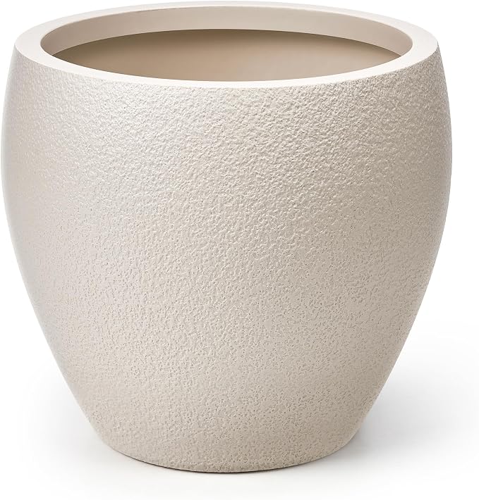 homenote Flower Pots 14.5 Inch,Large Plant Pots Indoor with Drainage,Plastic Pots for Plants,Garden Pots for Outdoor,Large Planters for Indoor Plants,Big Plastic Planter,White