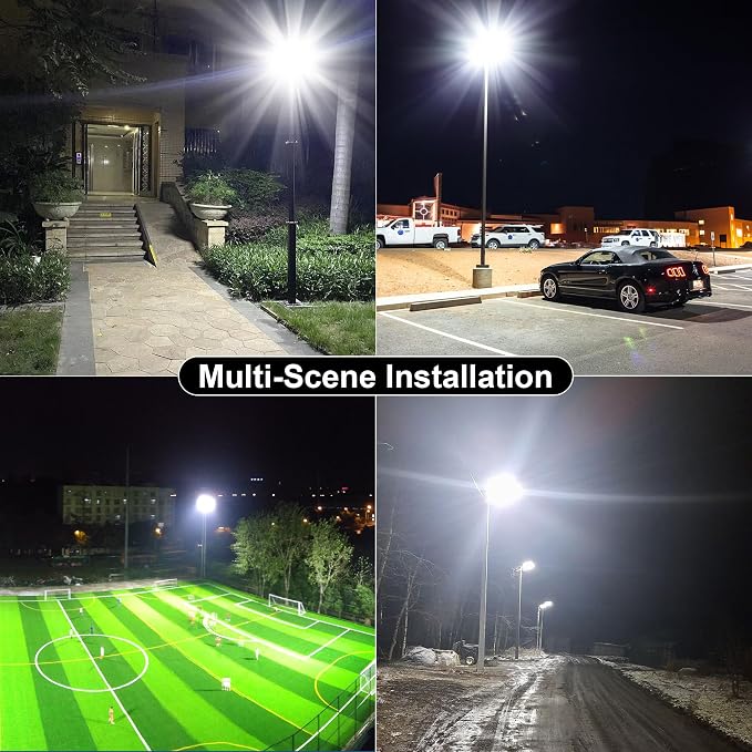 loyoele Utral-Large Solar Street Light, Flood Lights Outdoor, Waterproof Motion Sensor LED Lights, Dusk to Dawn with Remote, Solar-Powered Parking Lot Light, Commercial Area Lighting