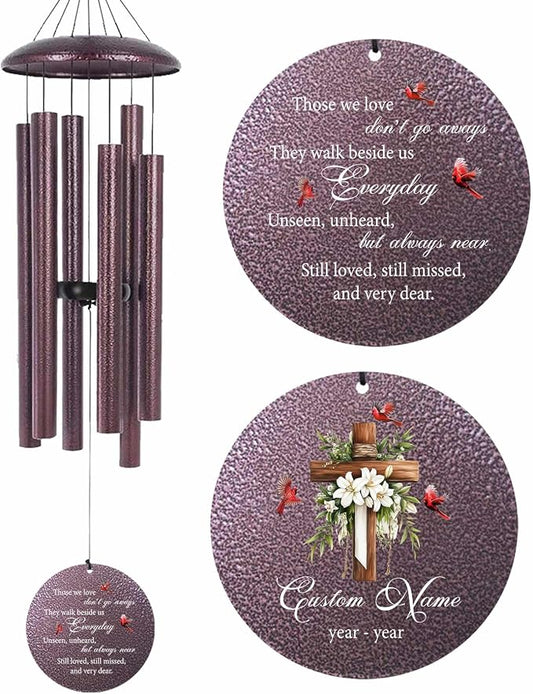Customized Windchimes in Memory of a Loved One, Memorial Wind Chimes for Loss of Loved One, Sympathy Gifts for Bereavement Remembrance