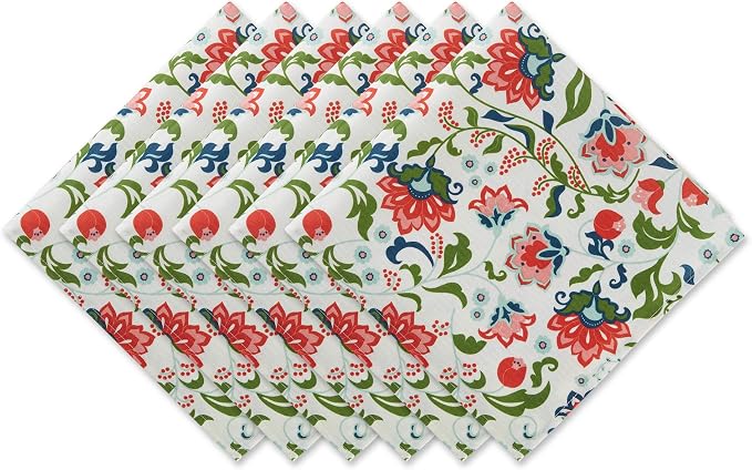 DII Garden Inspired Outdoor Tabletop Collection, Water Resistant, Napkin (Set of 6), Floral