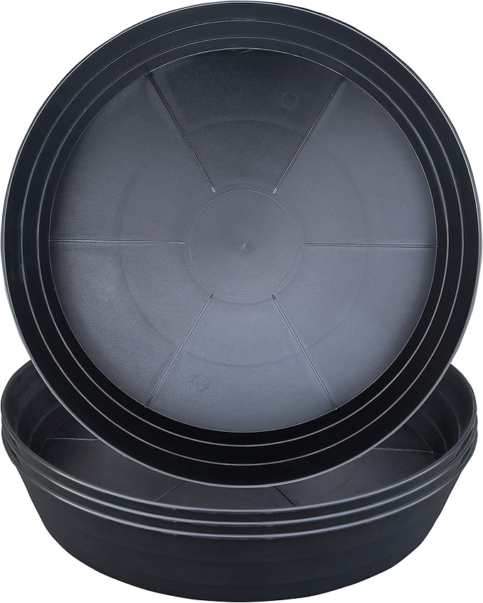 LWALRS Plant Saucer 18 Inch, Extra Large Planter Saucer 4 Pack, Plastic Plant Saucers for Indoors and Outdoors, Plant Pot Saucers, Drainage Tray for 16, 17, 18 in Planters