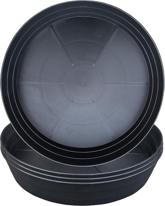 LWALRS Plant Saucer 14 Inch, 4 Pack Extra Large Planter Saucer, Plastic Plant Saucers for Indoors and Outdoors, Deep Plant Pot Saucers, Drainage Tray for 9 10 12 in Planters