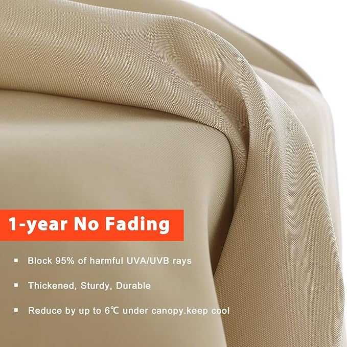 ABCCANOPY 9ft Outdoor Umbrella Replacement Top Suit 8 Ribs (Beige)