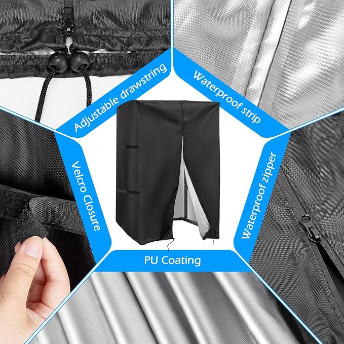 Squat Rack Cover, Waterproof Outdoor Gym Equipment Covers with Zipper for Squat Rack/Weight Lifting Rack/Home Gym Workout Equipment
