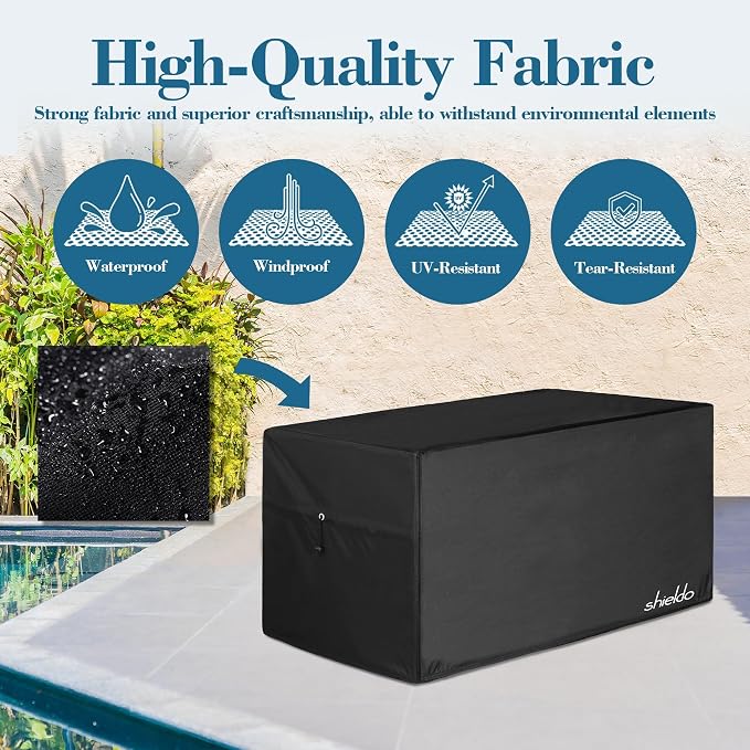 Himal Deck Box Cover, Waterproof 600D Oxford, 63 x 30 x 28 in | Heavy-Duty 600D Fabric, Waterproof Protection, UV Resistant, Outdoor Storage Cover, Waterproof Outdoor Furniture Covers