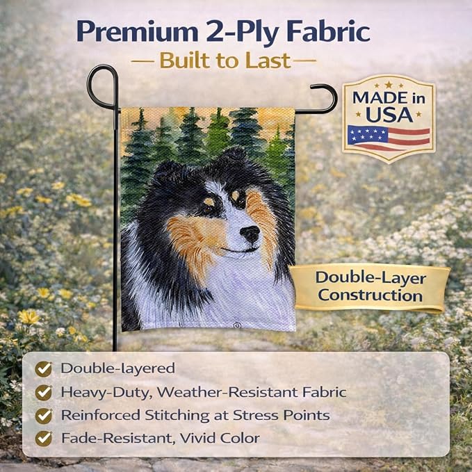 Caroline's Treasures SS8140GF Sheltie Garden Flag Mailbox Flag Decorative Yard Flag Banner Outside Patio Artwork Yard Flower Beds, Garden Size, Multicolor