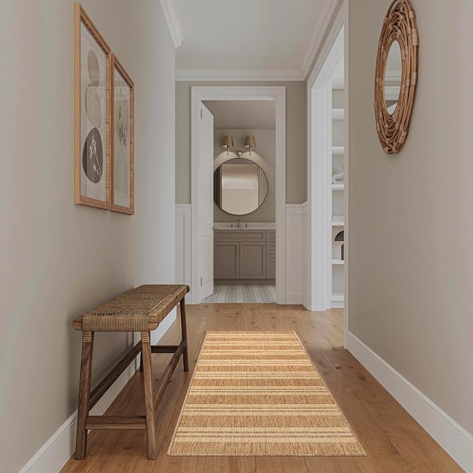 Nourison Home Horizon Indoor/Outdoor Natural 2' x 6' Area Rug - Easy Clean, Non Shedding, Bed Room, Living Room, Dining Room, Kitchen (6' Runner)
