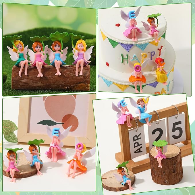 20 Pcs Miniature Fairy Figurines, Hand-Painted Small Flower Fairies with Wings for Garden Decor, Cake Topper & Landscapes