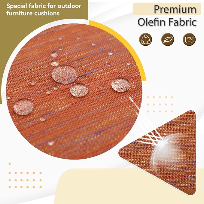 Deep Seat Patio Cushions Set 24 x 24 Inch,Olefin Fabric Outdoor Seat Cushion,Patio Furniture Cushions with Removable Cover,Rain-Proof and Fade Resistant Deep Seat Bottom & Back Cushion,1set