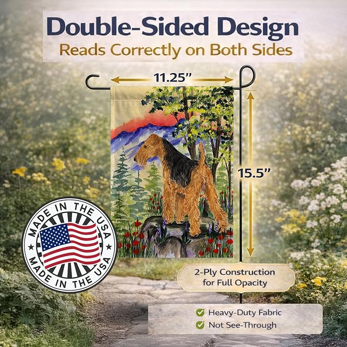 Caroline's Treasures SS8228GF Lakeland Terrier Garden Flag Mailbox Flag Decorative Yard Flag Banner Outside Patio Artwork Yard Flower Beds, Garden Size, Multicolor