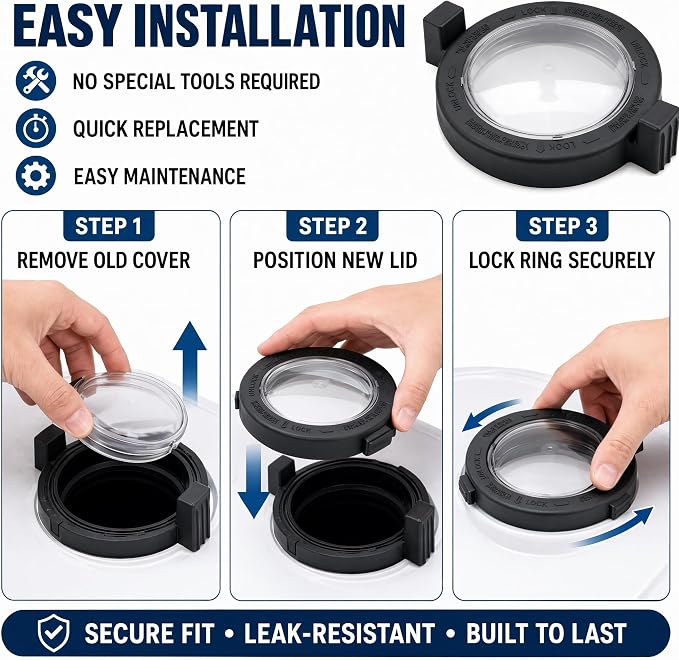 Pool Pump Cover for Zodiac for Jandy A0577900 - Compatible with ePump Variable Speed Models, Secure Locking for Ring, Weather-Resistant Plastic