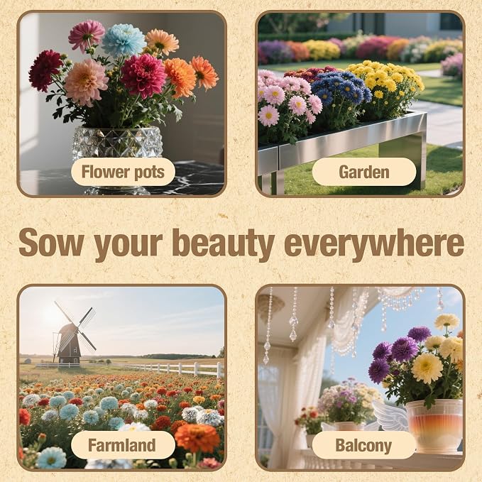 8000+ Zinnia Flower Seeds for 2026-7+ Color Mix, High Germination Rate, Perfect for Gardens, Mix Zinnia Wildflower Seeds, Mixed Colors and Large Blooms, Easy to Grow, Large 2 Ounce Packet