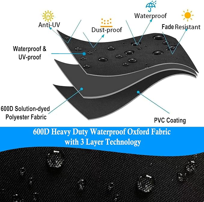 Snow Blower Cover - Waterproof Heavy Duty Windproof Outdoor Covers, Universal Fit for Toro, Honda, Ryobi, Ariens, Troy Bilt, Snow Joe (Black,600D)