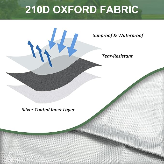 MECCANIXITY Zipper IBC Tote Cover 275 Gallon, 210D Oxford Waterproof Sunshade Rain Barrel Water Tank Protective Cover for 1000L Outdoor Garden, (39.37 x 47.24 x 45.66 Inch, Silver)