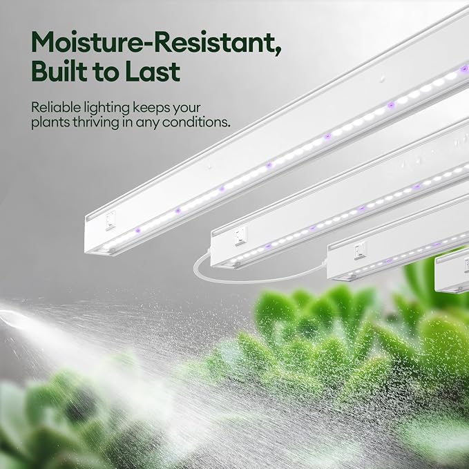 Maygrove T5 Grow Lights for Indoor Plants 2FT, Blue-Rich Full Spectrum 5000K Grow Light, 60W(4 x 15W), Grow Light Strips for Seed Starting, Greenhouse, High PPFD, Linkable, White, 4-Pack