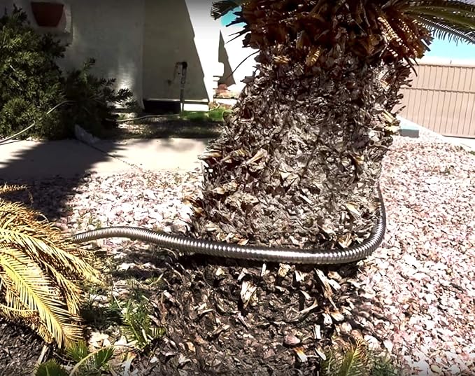 BEAULIFE 304 Stainless Steel Metal Garden Hose 75 Feet with Brass Garden Hose Nozzle Flexible, Portable & Lightweight Kink Free Garden Water Outdoor Hose