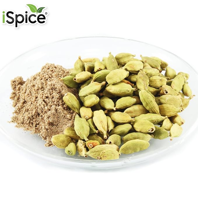 iSpice PREMIUM CARDAMOM |GROUND| Pure and Fresh, Aromatic |Essential Kitchen Herbs |5.35oz (149g)