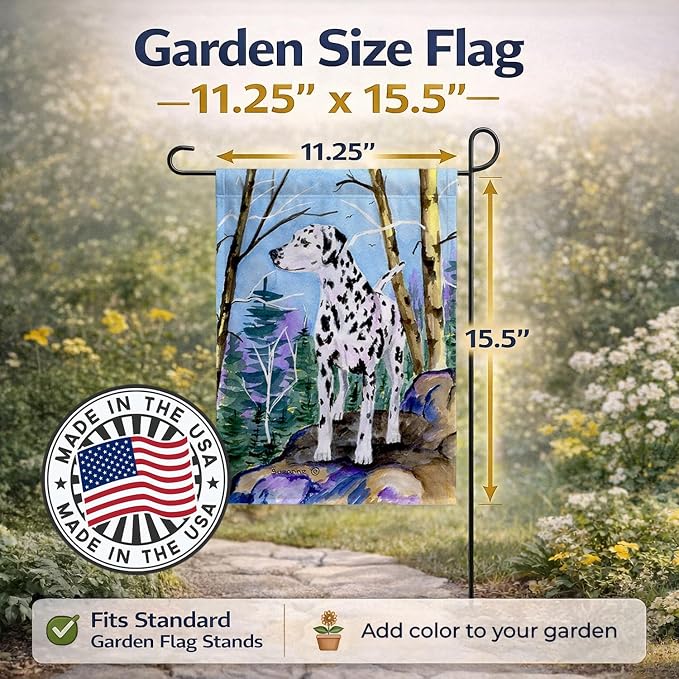 Caroline's Treasures SS8651GF Dalmatian Garden Flag Mailbox Flag Decorative Yard Flag Banner Outside Patio Artwork Yard Flower Beds, Garden Size, Multicolor