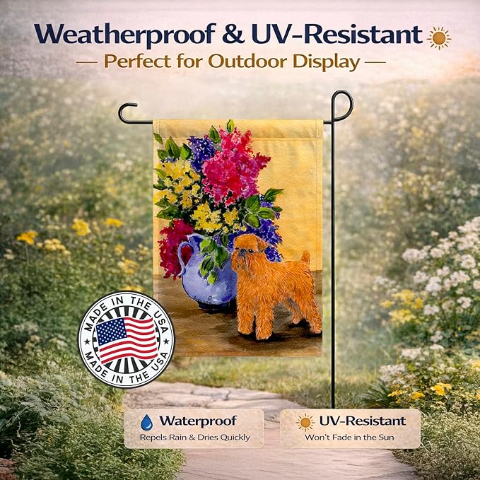 Caroline's Treasures SS8543GF Brussels Griffon Garden Flag Mailbox Flag Decorative Yard Flag Banner Outside Patio Artwork Yard Flower Beds, Garden Size, Multicolor