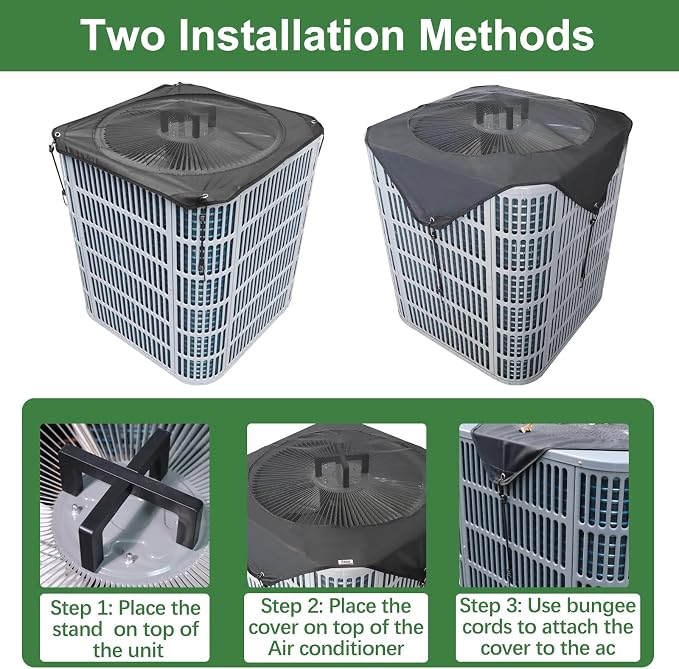 Central Air Conditioner Cover for Outside Winter, 36x36in Universal Air Conditioning Cover, Mesh and Oxford AC Covers for Outdoor Units with AC Stand