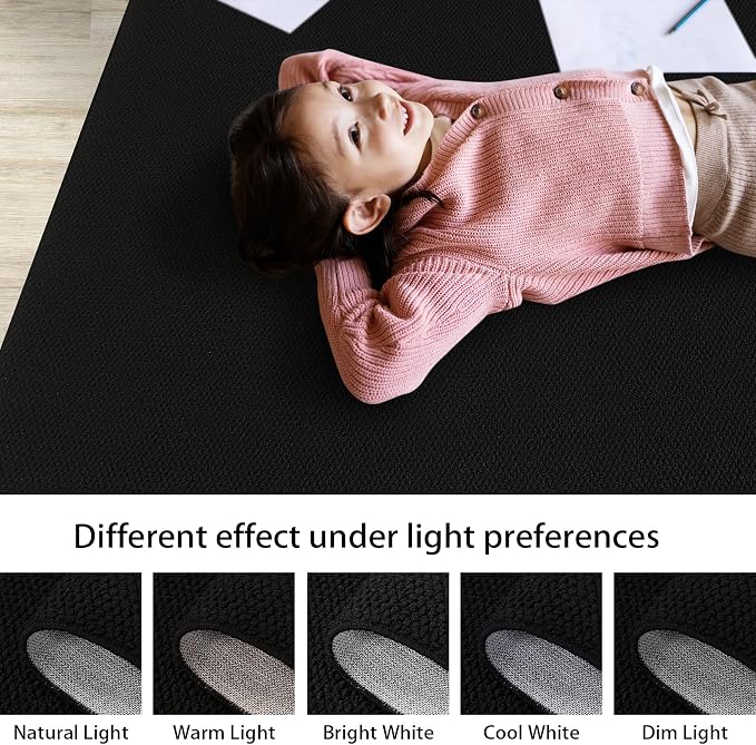 Garvee 9x12 Modern Solid Color Rug for Bedroom Large Living Room Rug,Black | Non Slip Backing Washable Stain Resistant Non Shedding Textured Neutral Weaving Low Pile Rugs for Nursery Dining Room