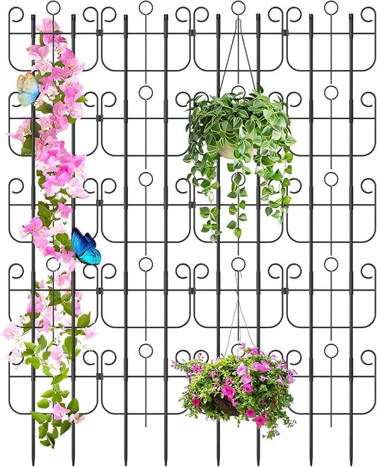 Trellis for Climbing Plants Outdoor, Expandable Heavy-Duty Metal Trellis for Raised Bed Plants, Flowers Vine Ivy, Sturdy Houseplant Pothos Plant Climber Support
