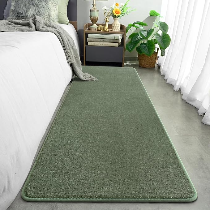 Amearea Modern Soft Hallway Runner Rug, 2x6 Sage Green Washable Runner Rugs | Fluffy Bedroom Bedside Rugs, Indoor Non Slip Memory Foam Rug Carpet for Hallway Entrance Kitchen Living Room Decor