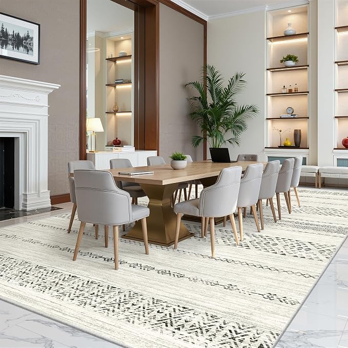 Miukiki 10x14 Area Rugs for Living Room Non Slip Washable Rug Grey | Soft Low Pile Indoor Extra Large Floor Carpet Stain Resistant Machine Washable Rug for Bedroom Dining Room 10'x14'